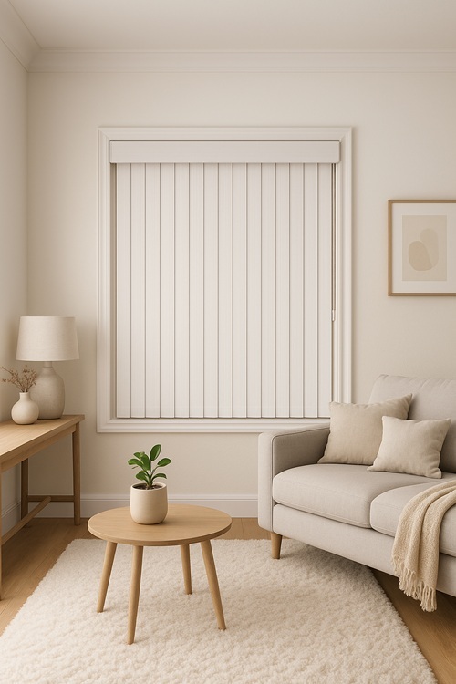 Vertical Blinds Ribbed PVC, Wand Control